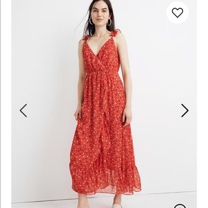 NWT Madewell Ruffle Strap Red Dress